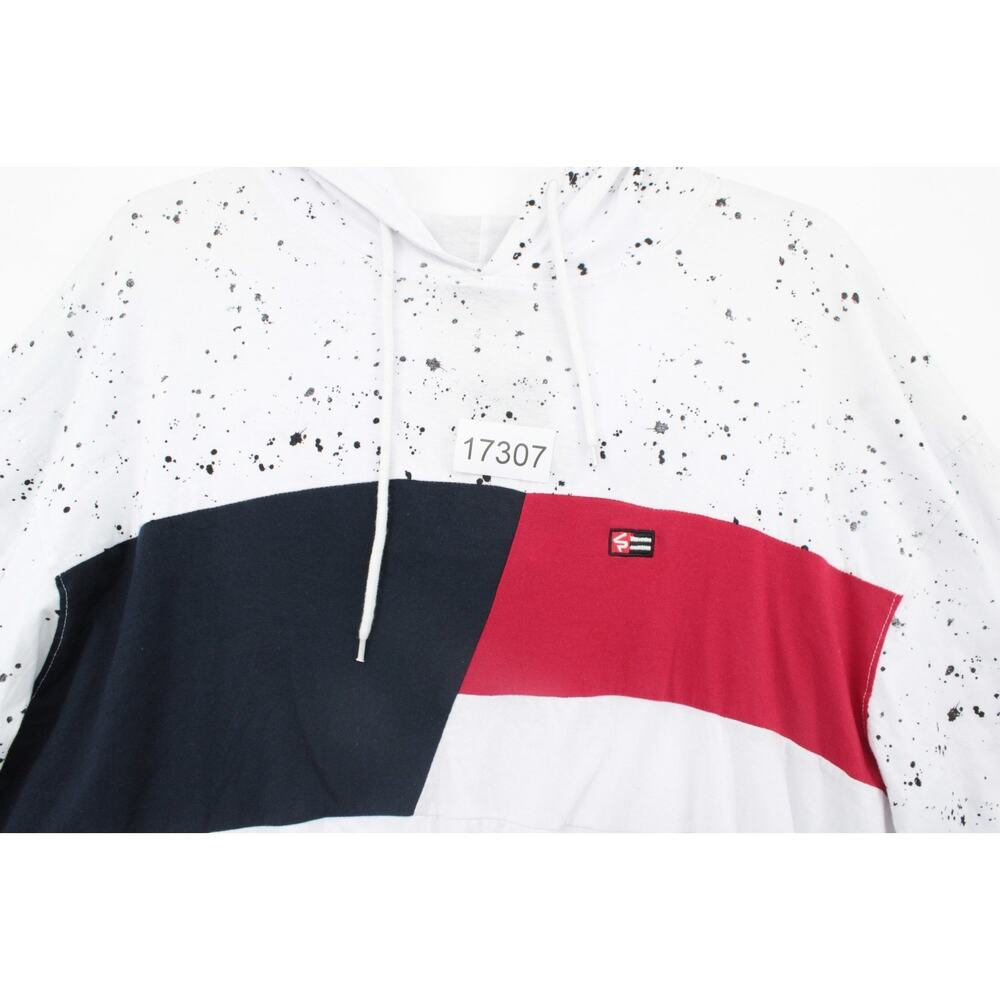 New Southpole Hoodie Shirt 4XB White Short Sleeve Splatters StreetWear Gorpcore - Picture 10 of 10